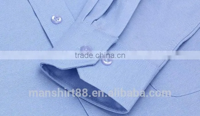 2017 latest long sleeve full cotton light blue button down oxford shirt