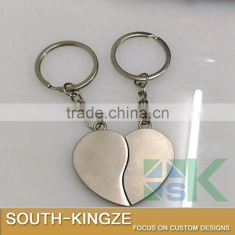 Girl Boy Alluminum Alloy Half Hearts Keychain