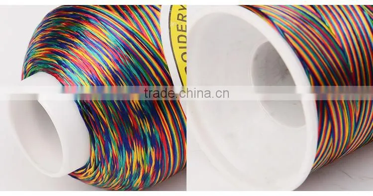 High quality rainbow color 100% viscose rayon embroidery thread