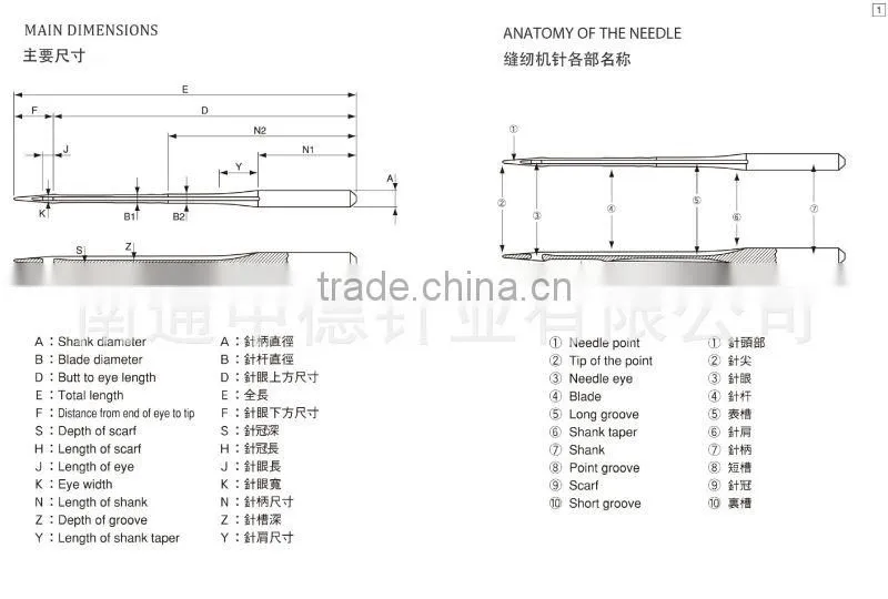 The double chain stitch sewing machine needleTVX5