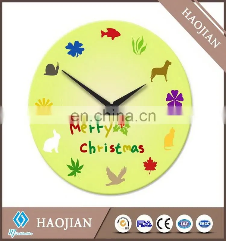 Sublimation tempered glass clock, smooth surface with white coating,round shape dia200*4mm or square shape 200x200x4mm
