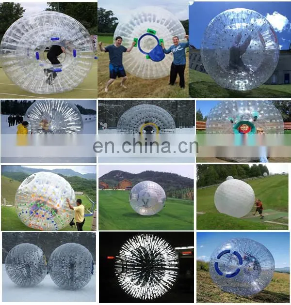 HI blue and yellow pvc inflatable ramp for zorb balls