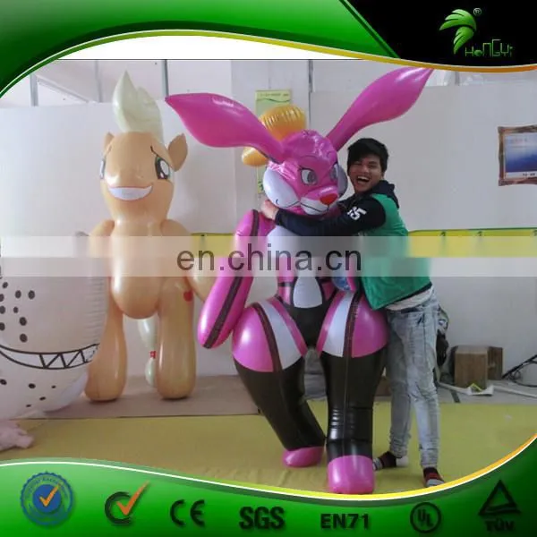 Customized Hongyi Inflatable Fox Suit , Hot Sale Sexy Animal Pink Costume