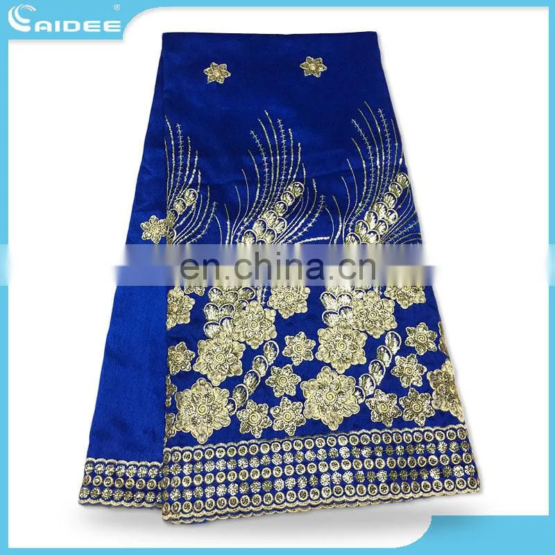 2015 New design African george fabric with elegant sequins embroidery orange African lace fabric Gr1579014