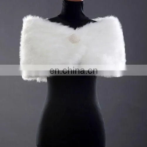 Grace Karin Elegant Design Winter White Faux Fur Wedding Bridal Shawls CL2616