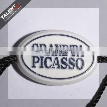 custom emboss brand name logo seal lock tag string for hang tag