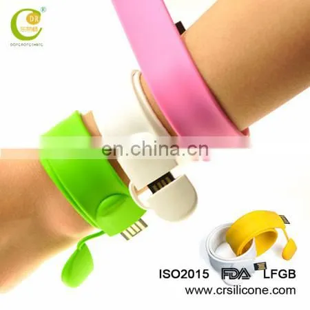 Colorful Custom Great Quality Wristband Ruber Pen Drive Foldable Soft Silicone Bracelet Usb Flash Drive