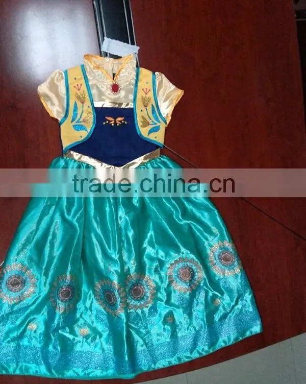 High Quality Hot Frozen Dress Elsa & Anna For Girl Princess Cosplay Dresses SU055