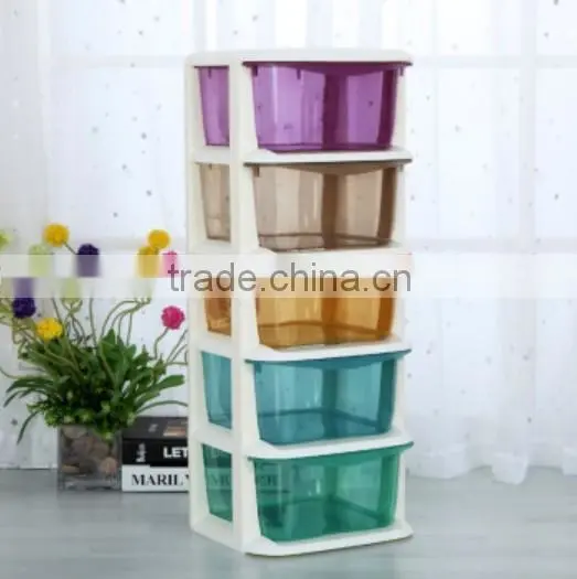 5 layers transparent plastic drawers
