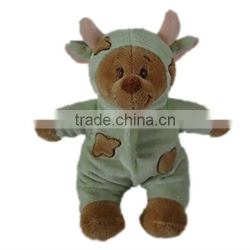 cute plush stuffed bear toys in animal shape clothes