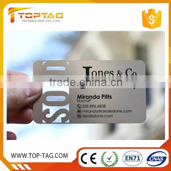 Mirror Stainless Steel Finish Metal Card