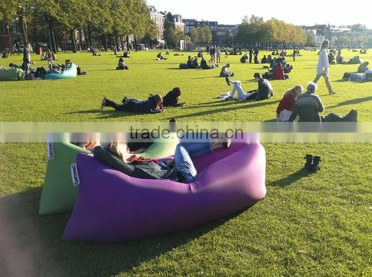 Outdoor Inflatable Lounger Hangout Nylon Air Sleeping Bag Camping