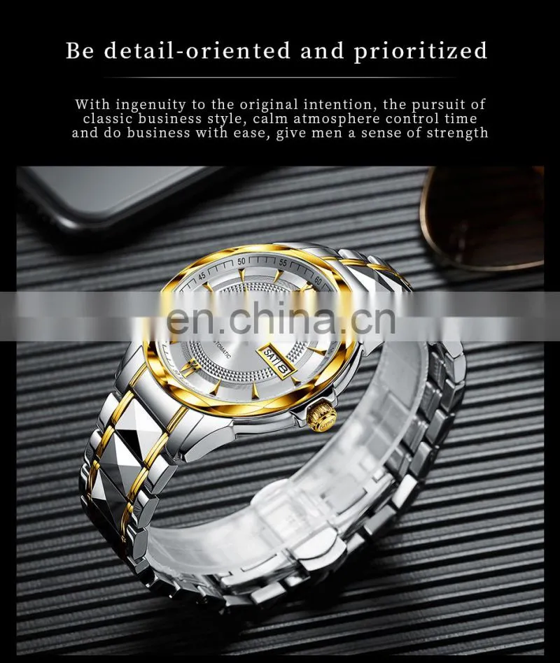 LIGE 6809 Mens Automatic Mechanical Watches 100m Waterproof Date Clock Diving Wristwatch Stainless Steel Watch