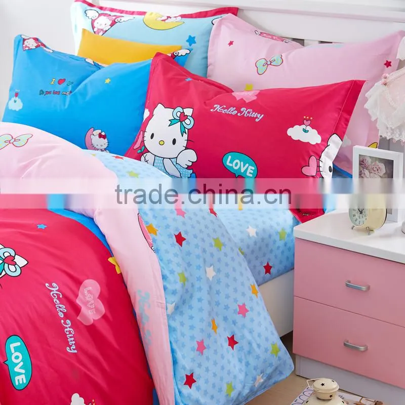 High quality assuerance 100%cotton quilt set best quality best soft feelling cartoon China elegant bed sheet set