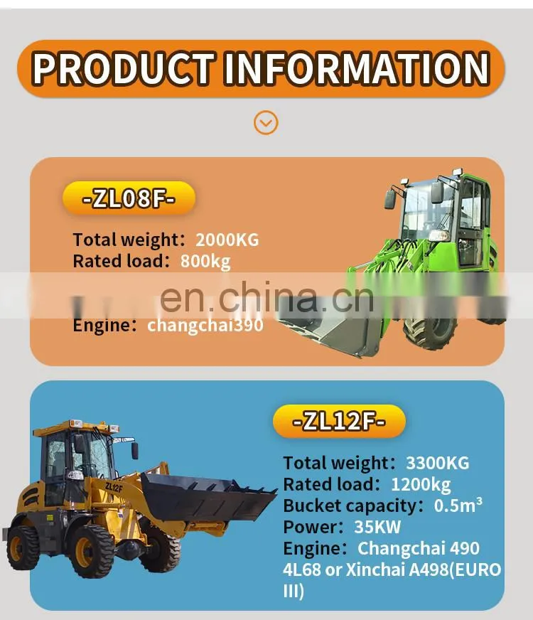 Joystick control zl12f front small wheel loader