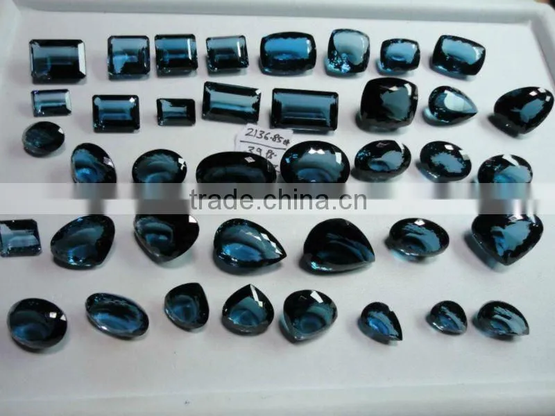 London Blue topaz cabochon Loose Calibrated Briolettes Faceted drops cut