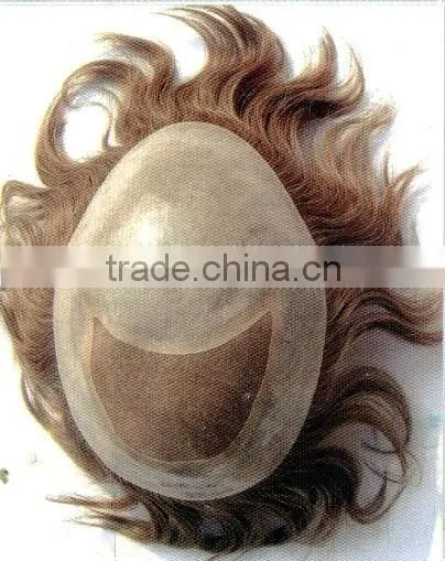 6 inch injected thin skin human hair toupee hair pieces injected