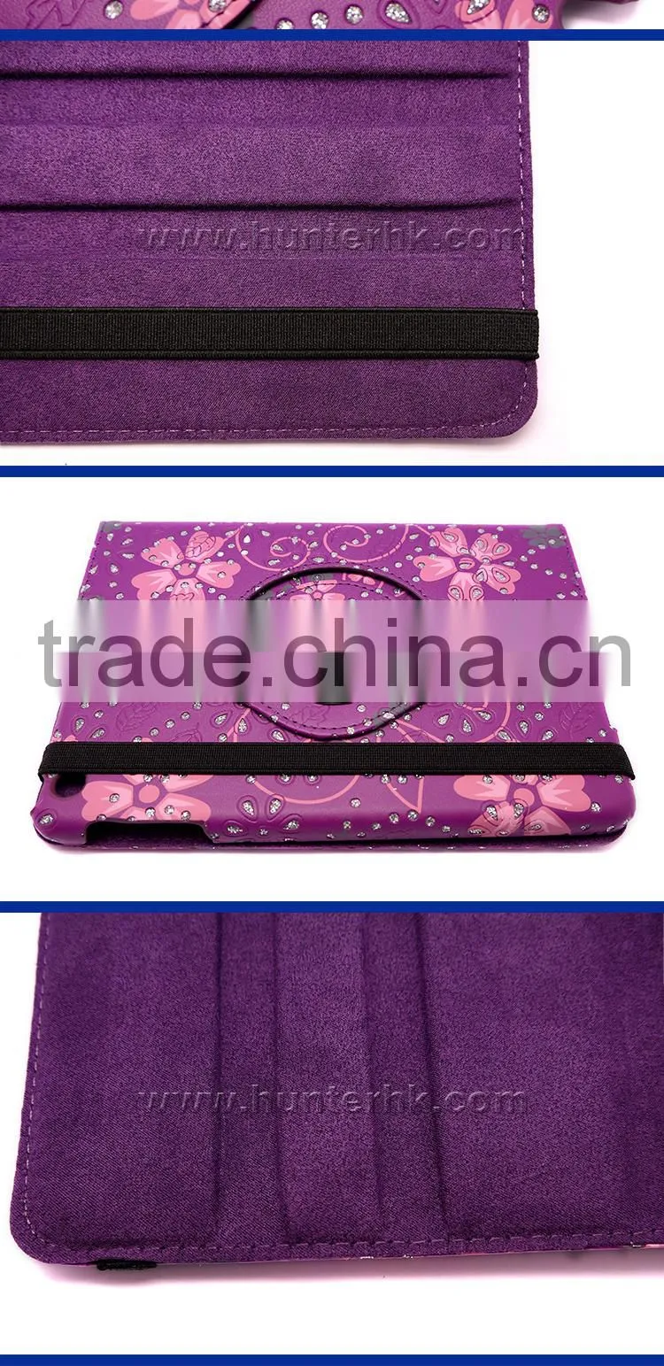 Floral Revolving Flat Computer Cover For iPad Mini