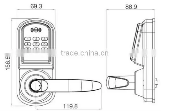 OSPON entrance combination door lock,gold color