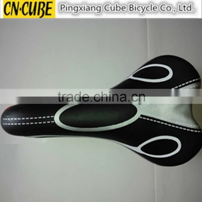 Black Comfortable Leather MTB Bike Seat Cool Bicycle Saddle