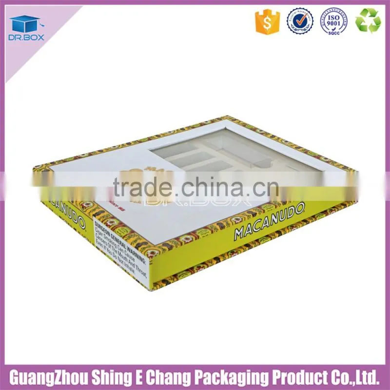 2016 Logo customized paper printing display unique packaging box for cigar with insert