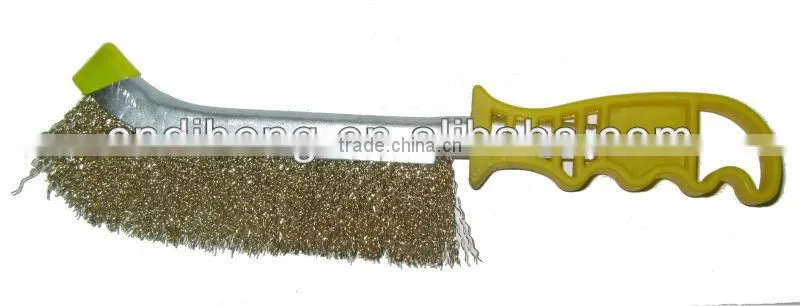 scratch hand brush with plastic,manual latonado mango plastico