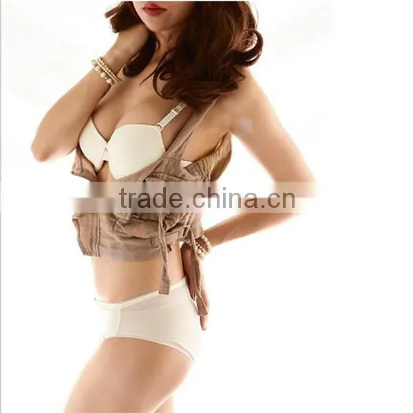 2014 hot selling lady's cotton bra and panty new design