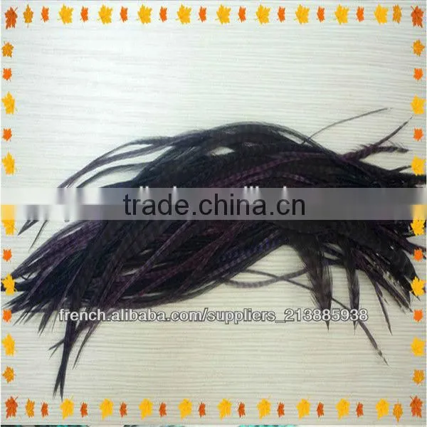 Thin Long party show colorful top sale real rooster feather hair extensions