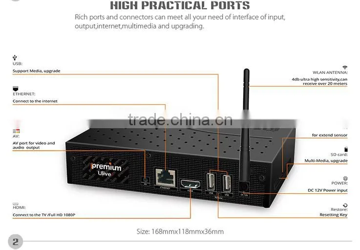 Arabic IPTV Box Ulive+ Quad Core 1GB 8GB with Kodi/Xbmc for Ulive plus