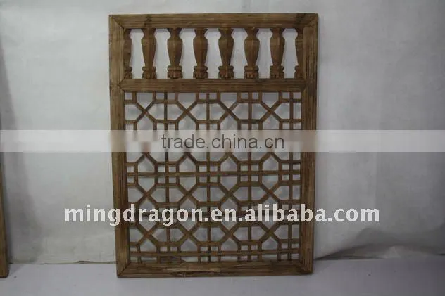 chinese antique colorful square carved screen