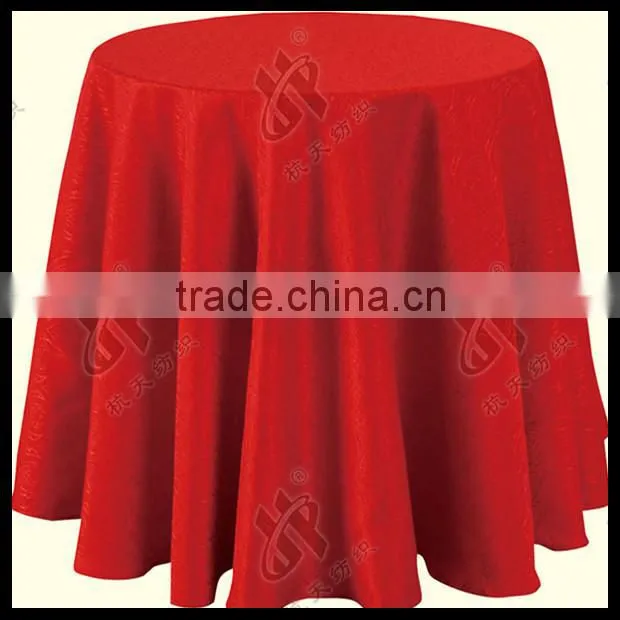 100% polyester 180gsm satin fabric red color hotel table cloth