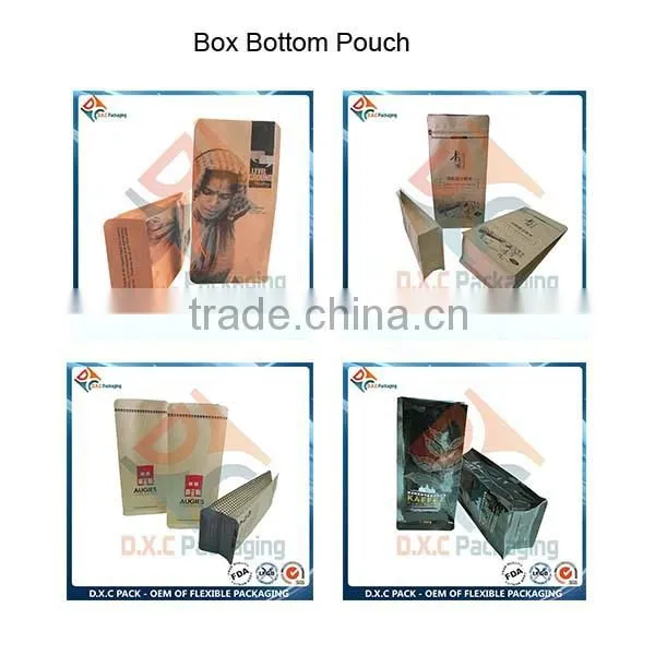 Three Sides Sealed Laminated Plastic Packaging Pouchs