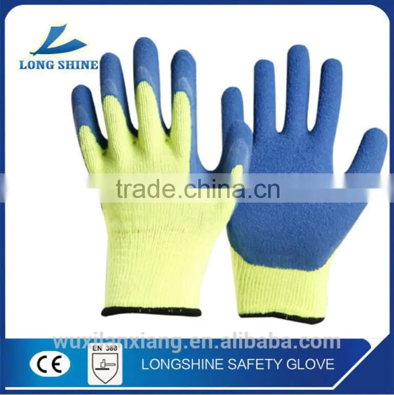 Low Price kevlar Liner with Smart Grip Latex Coating Anti-dust Blue Working Glove for Industry