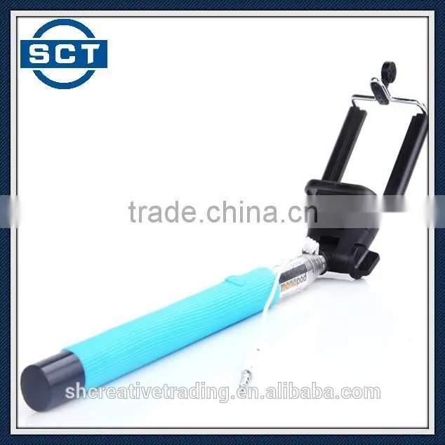 Foldable Selfie Stick Monopod Cable Take Pole Monopod Selfie Stick Extendable Monopod with Cable