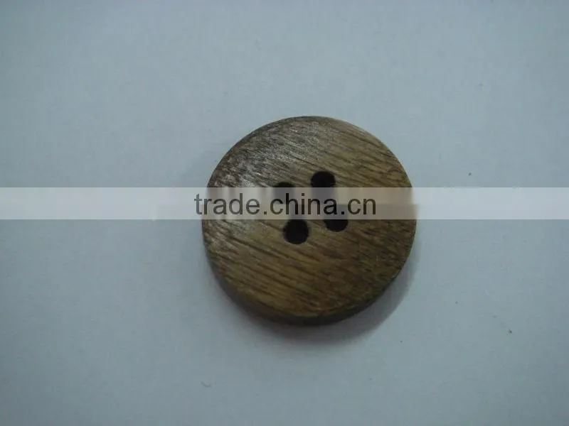 18mm shank sewing 4 holes button make of natural wood