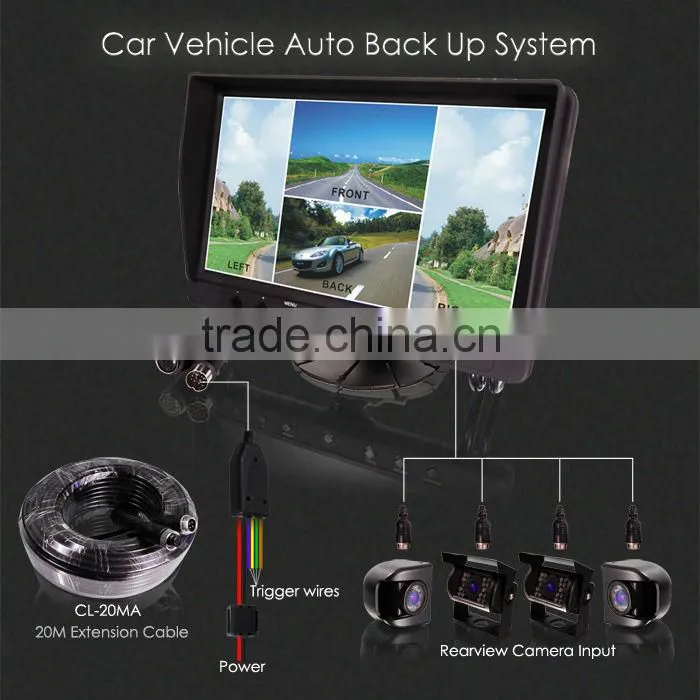 9 taxi lcd monitor video player inch lcd touch screen monitor portable with one CCD camera car tv
