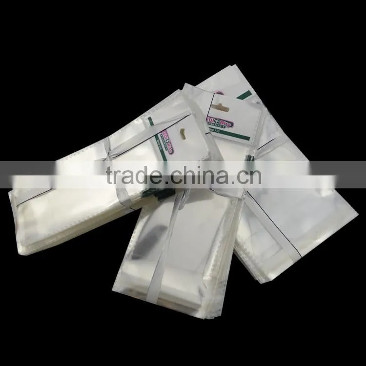 clear opp printing heat sealing header bag with self adhesive seal