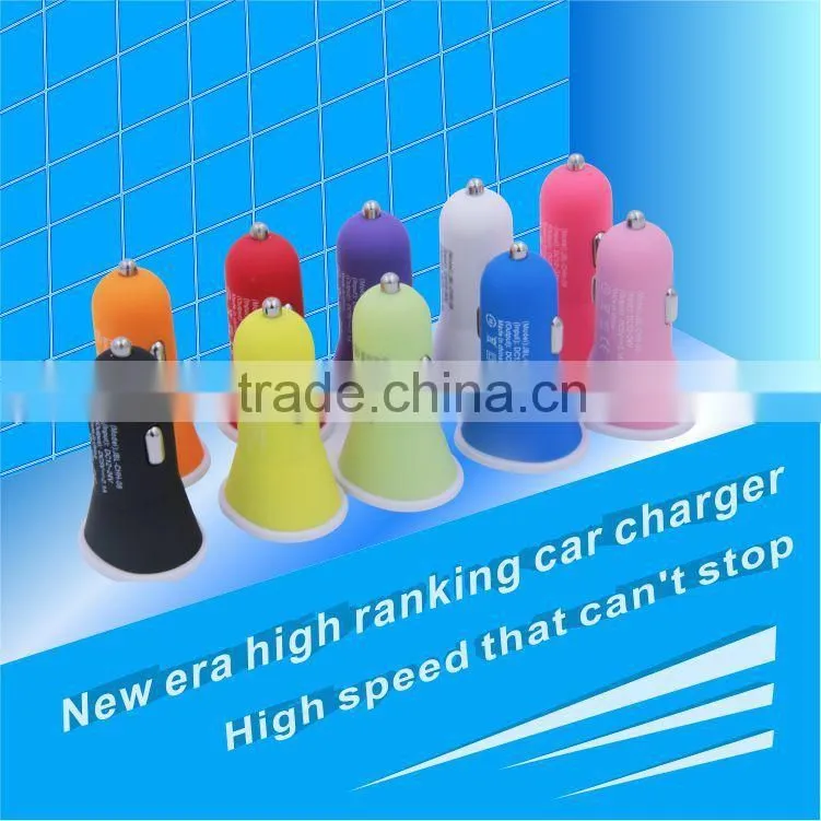 Brand new portable colorful 5V 2.1A universal car charger with high quality