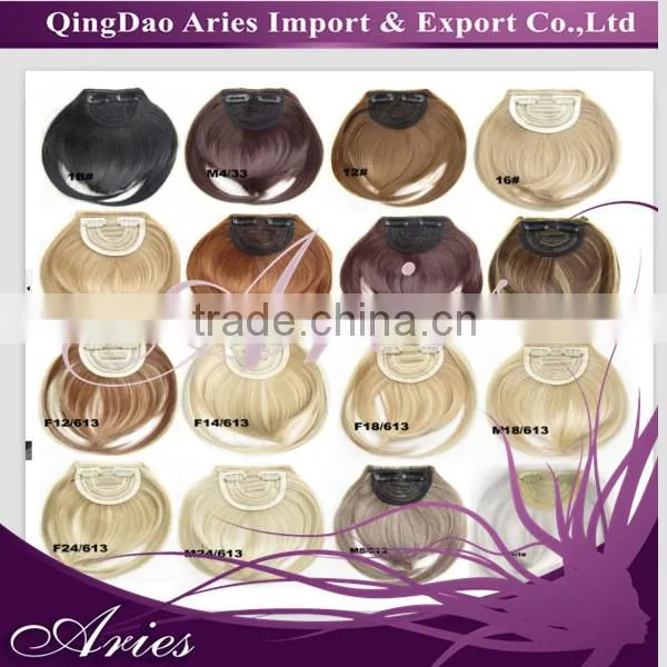 100% High Temperature Fiber Synthetic Hair Incline Bangs Clips in Hair extensions