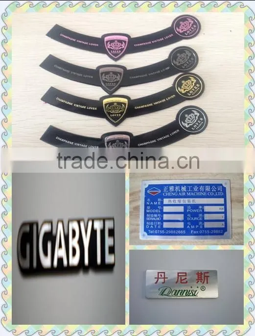 Metal anodizing logo nameplate