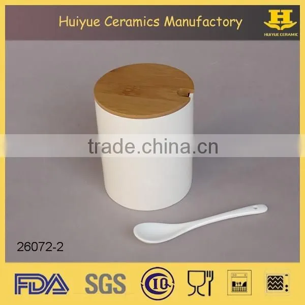 Kitchen Jar, Ceramic Seasoning Jar with spoon and lid