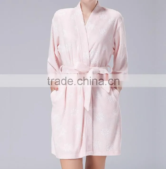 Factory wholesale luaury cotton europe style sexy women bathrobe