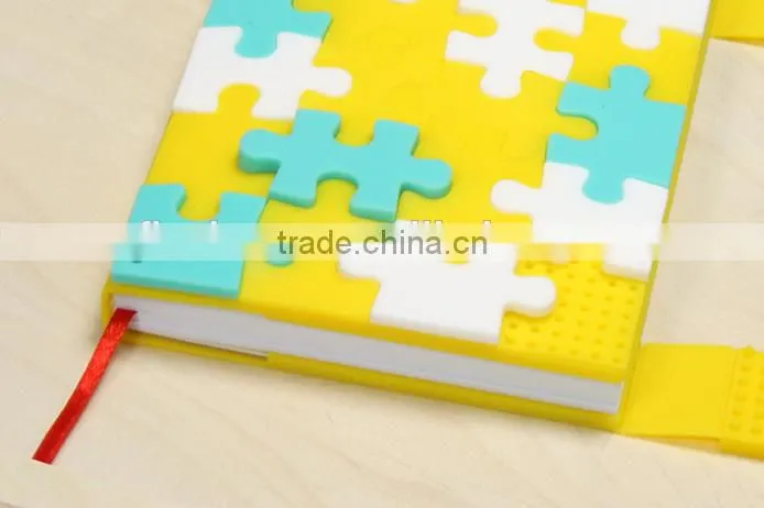 Lovely and colorful silicone notebook, puzzle surface notebook