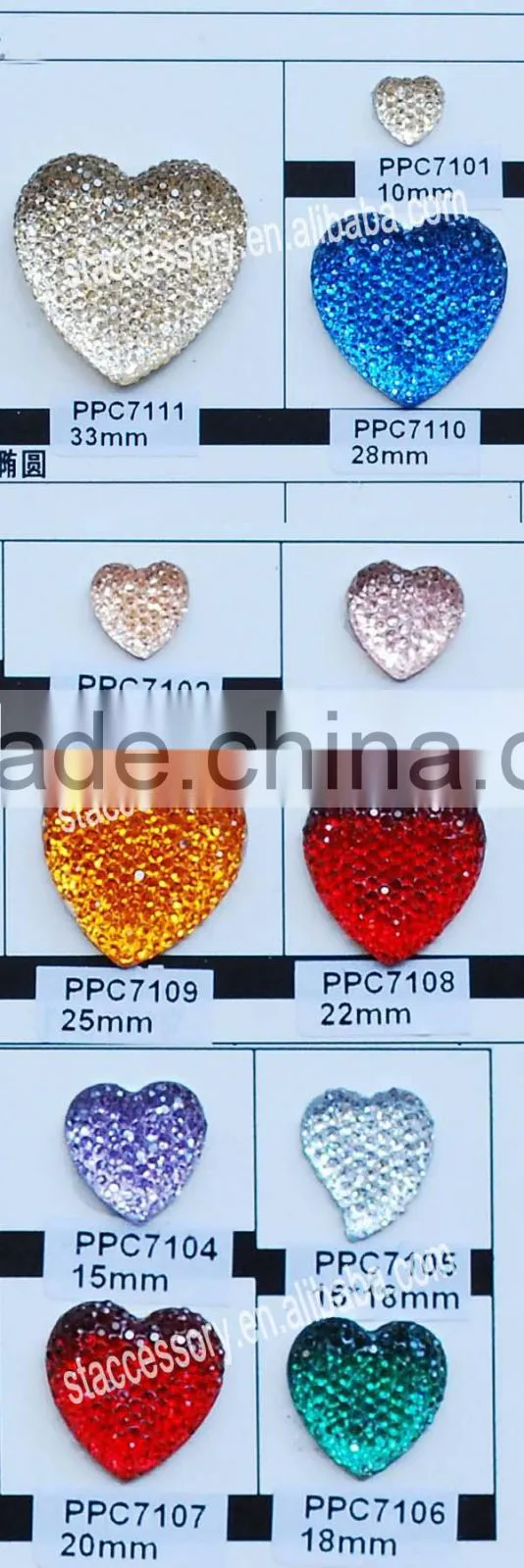 Wholesale Heart Shape Shining Resin Stone Beads
