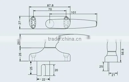 Zinc alloy luxury handle DTA04B