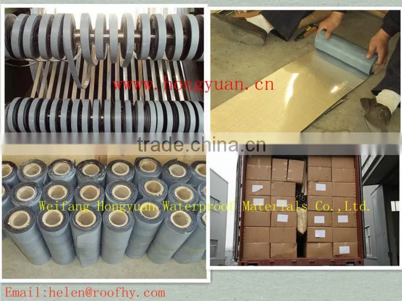 CE listed Self adhesive bitumen waterproof membrane/ HDPE sheet / Roofing felt/ Roof material