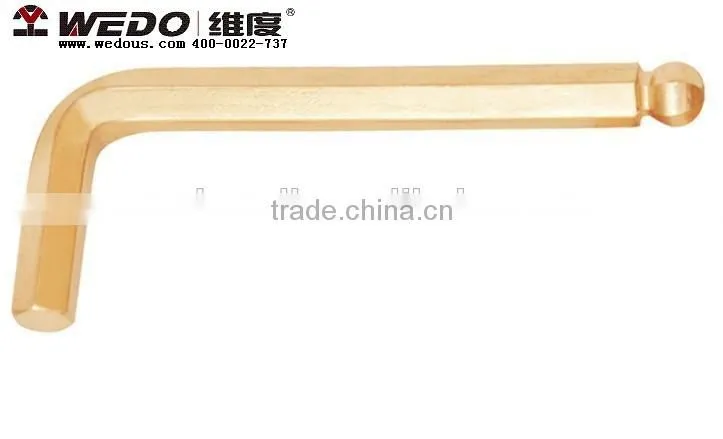 Anti spark tools; High quality non-magnetic; Die forged;China Manufacturer;OEM service; No MOQ;Hex Key with ball Wrench/ Spanner