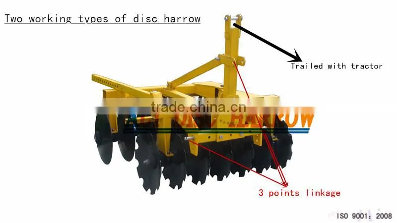 65Mn steel 3-point disc harrow for sale with ISO certificate