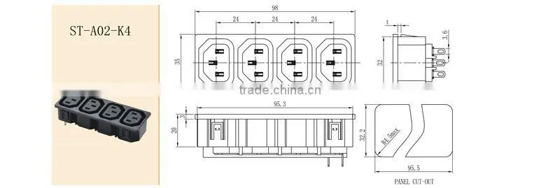 C13 IEC Ac power socket&AC outlet socket