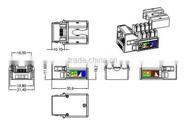 High quality Cat 5e UTP Keystone Jack 90 degree
